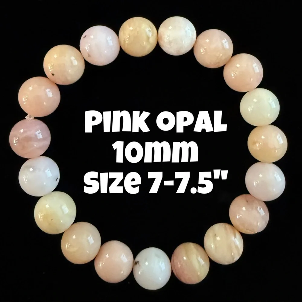 Authentic Pink Opal 10mm Beaded Stretchy Bracelet by Bombshell Beads‎